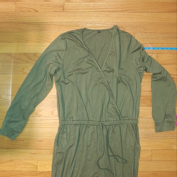 Jumpsuit with Long Sleeve Pants Elastic Drawstring Waist Pockets Women's 2XL - Picture 3 of 16
